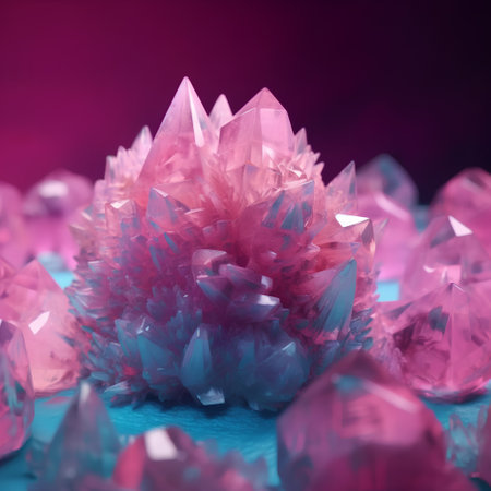 amethyst crystals on a blue background. macro. shallow depth of fieldの素材