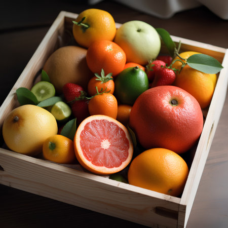 Variety of citrus fruit including lemons, lines, grapefruits and oranges.の素材