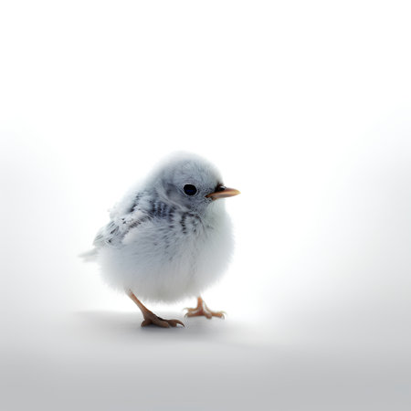 Little chicken isolated on a white background with copy space for your textの素材