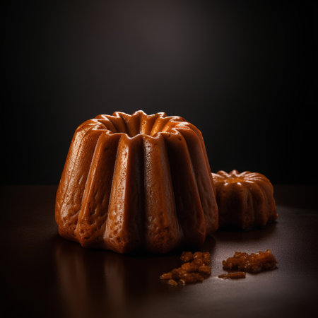 Chocolate eclair on a dark background. Selective focus.の素材