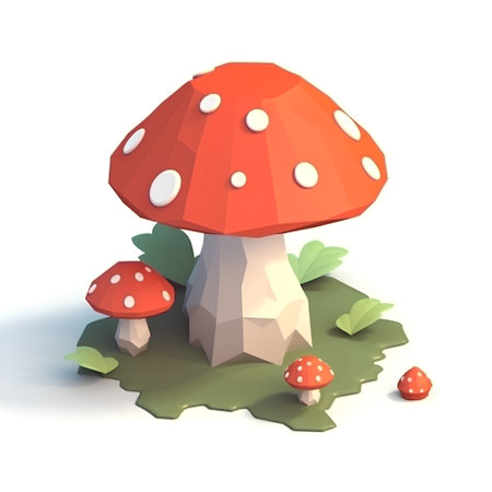3d render of a fly agaric mushroom in the forestの素材