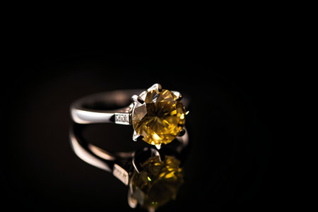 Jewelry ring on a black background. Jewelry background.の素材