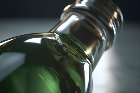 Close-up of a bottle of wine. 3D rendering.の素材