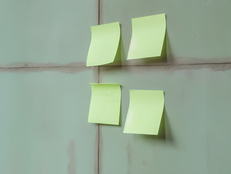 Sticky notes on the wall with copyspace for your messageの素材