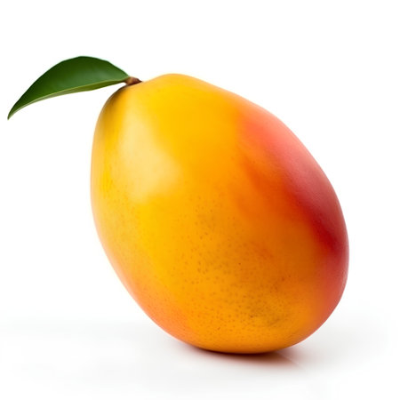 Mango fruit isolated on white background. Clipping path included.の素材