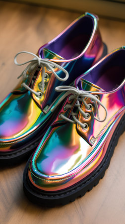 Shoes for men on a wooden background. Selective focus.の素材