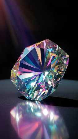 Gemstone on black background. 3d rendering with DOFの素材
