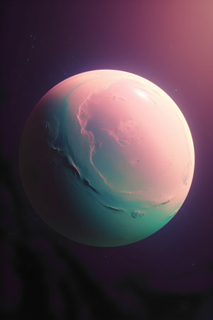 Planet Mars. Solar system. Futuristic style. 3d renderingの素材