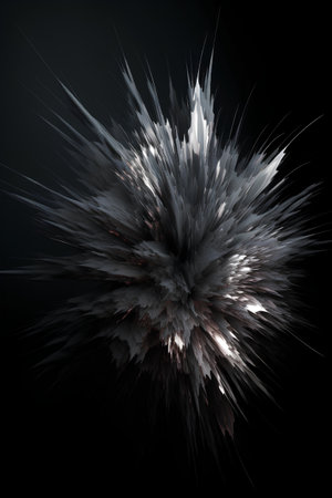 Abstract explosion on a black background. 3d rendering, 3d illustration.の素材