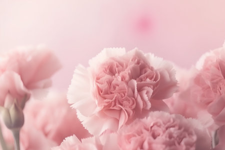 sweet color carnation flower in soft color and blur style for backgroundの素材