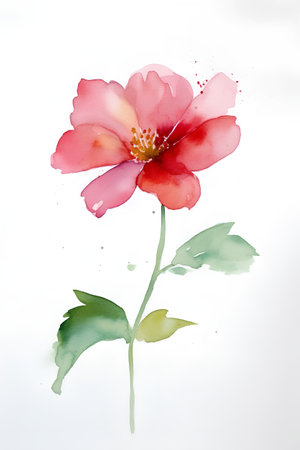 watercolor painting of peony flower on white background, eps10の素材