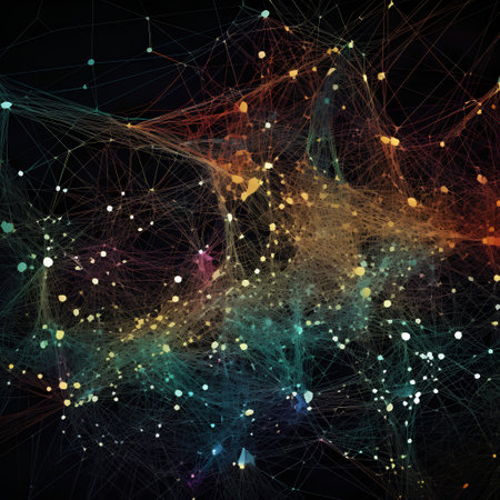 Abstract background with connected lines and dots. Network connection structure. 3D renderingの素材