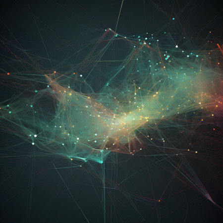 Abstract polygonal space low poly dark background with connecting dots and lines. Connection structure. 3d renderingの素材