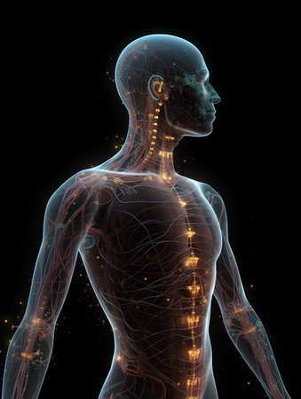 Human Organs With Nervous System Anatomy For Medical Conceptの素材