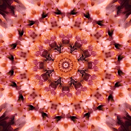 Kaleidoscope of color with beautiful ornamental - computer generated illustrationの素材