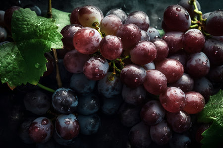 Grapes on a dark background. Selective focus. Toned.の素材