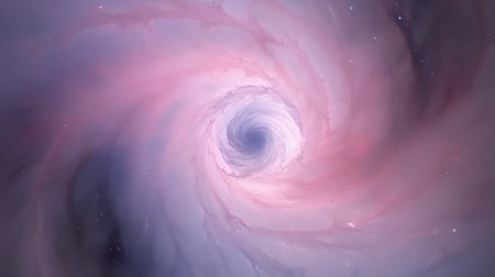 Fractal spiral in space, computer generated abstract background, 3D renderの素材