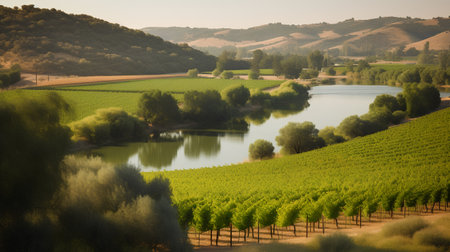 Vineyards in Tuscany, Italy. Toned imageの素材