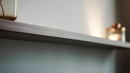 Close-up of a shelf in a modern bathroom. Selective focus.の素材