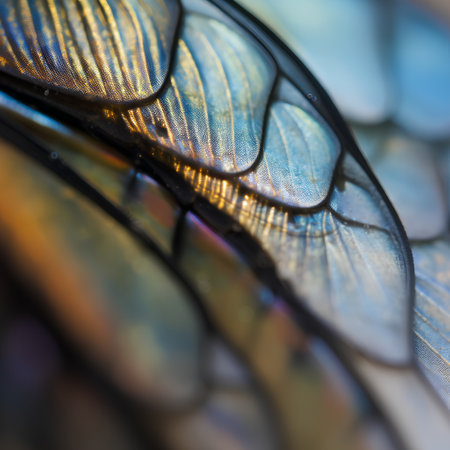 Macro shot of a dragonfly wing. Shallow depth of field.の素材