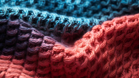 Knitted woolen fabric as a background. Close-up.の素材