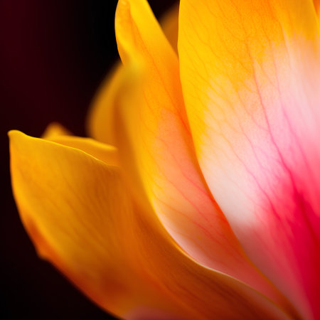 Macro shot of the petals of a tulip with shallow depth of fieldの素材