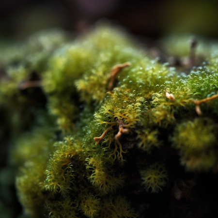 Moss on the tree in the forest. Shallow depth of field.の素材