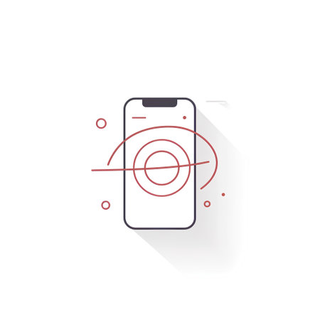 Smartphone with target on the screen. Vector illustration. Flat design.の素材