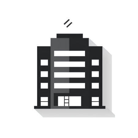 Real estate icon. Building icon on white background. Vector illustration.の素材
