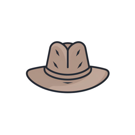 Cowboy hat icon. Isolated vector illustration on white background.の素材