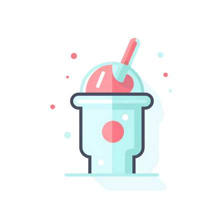 Ice cream in a cup. Vector illustration in a flat style.の素材