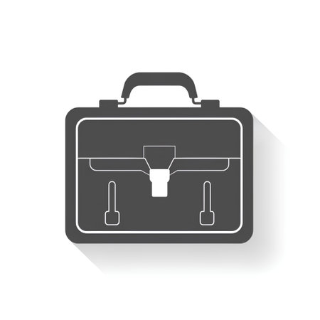 Briefcase icon. Vector illustration. Black on white background.の素材