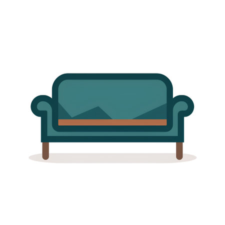 Sofa flat icon on white background for web and mobile designの素材