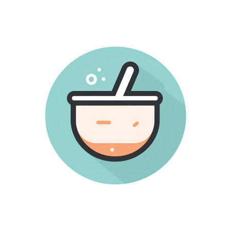 Mortar and pestle icon. Flat style vector illustration.の素材