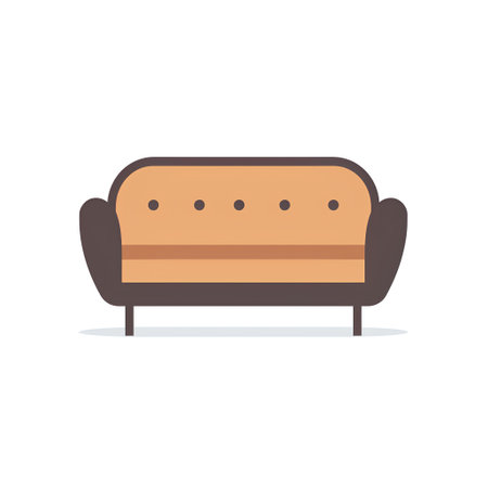 Sofa flat icon on white background. Sofa vector illustrationの素材