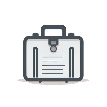 Suitcase icon in flat style. Suitcase vector illustration on white isolated background. Baggage business concept.の素材