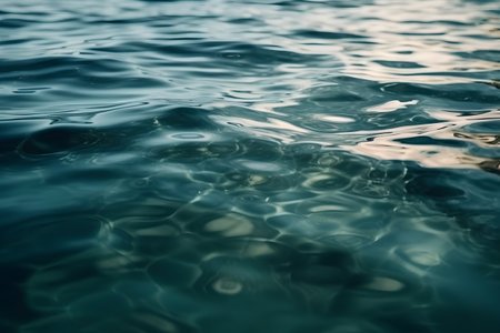 blue sea water surface with ripples and waves, shallow dofの素材