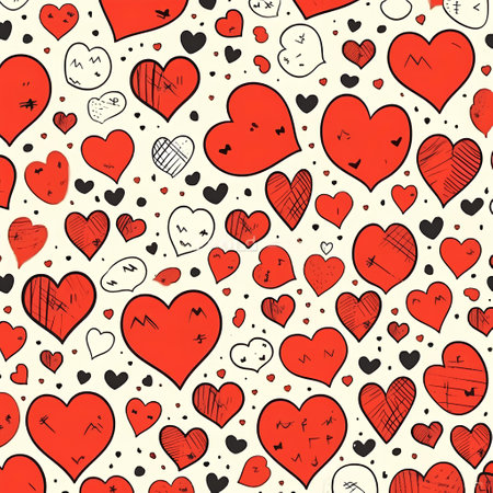Seamless pattern with hearts. Vector illustration for your design.の素材