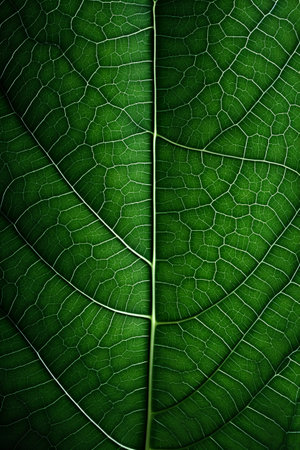 close up of green leaf texture for nature background and copy space.の素材