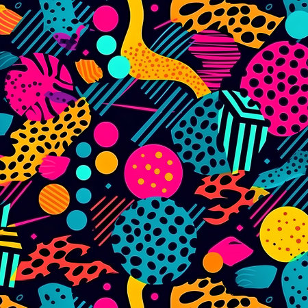 Seamless pattern with abstract hand drawn shapes. Vector illustration.の素材