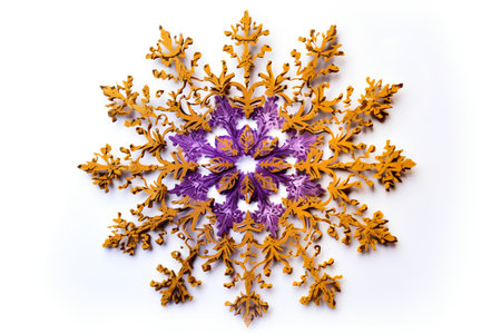Snowflake on white background. 3d rendering, 3d illustration.の素材
