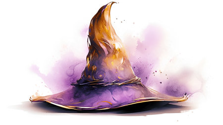 Witch's hat. Illustration on white background. Vector.の素材