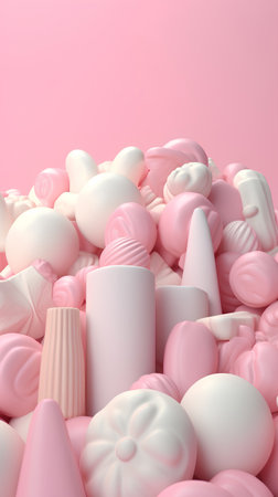 3d render of lotion and cream on a pink background.の素材
