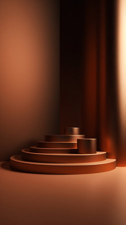 Abstract scene podium mockup. Award ceremony concept. 3d renderの素材
