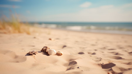 Seashells on the beach. Selective focus. nature.の素材