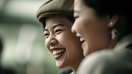 Asian Couple Love Happiness Togetherness Smiling Portrait Concept.の素材