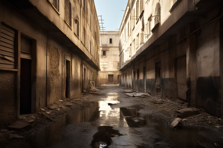 Abandoned streets of Cairo, Egypt. Filtered image processed vintage effect.の素材
