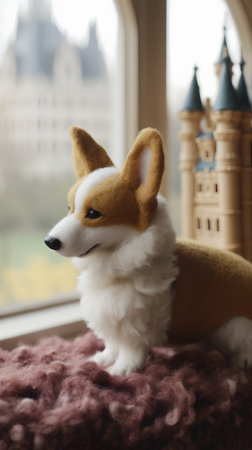 Welsh Corgi Pembroke dog on the windowsillの素材