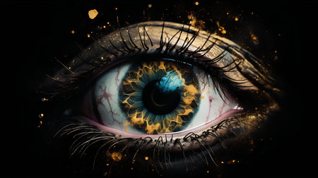Eye of God. Vision and spirituality. Artistic illustration. 3D renderingの素材