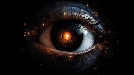 Eye of God. Eye of Providence in space. 3D renderingの素材